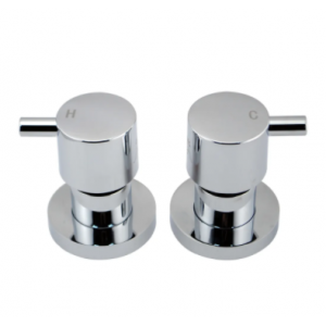 Nor-WT07.01 Round Chrome 1/4 Turn Shower Or Bath Taps